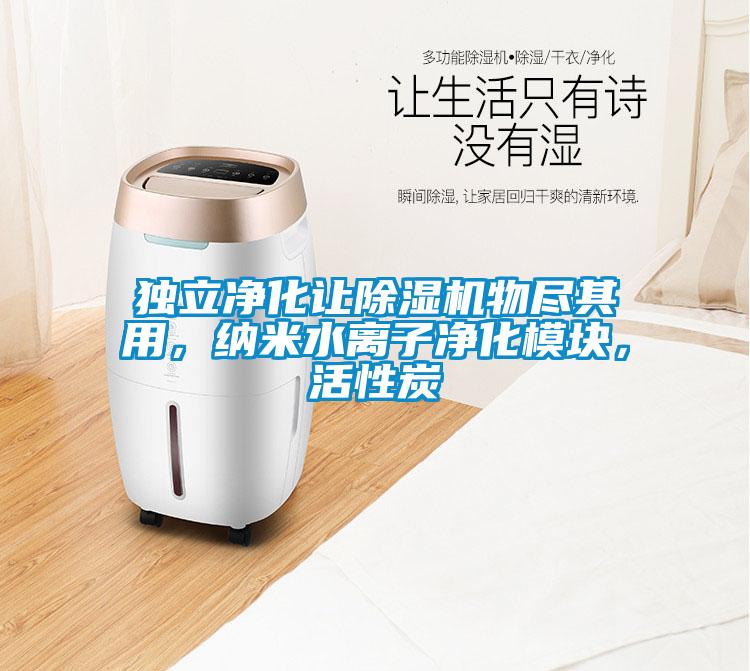 獨(dú)立凈化讓除濕機(jī)物盡其用，納米水離子凈化模塊，活性炭