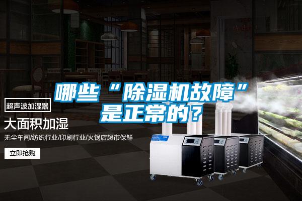 哪些“除濕機故障”是正常的？