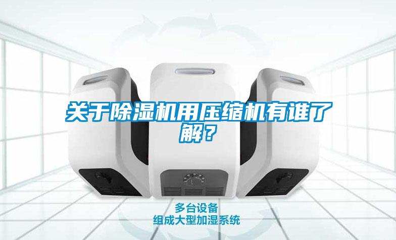 關于除濕機用壓縮機有誰了解？