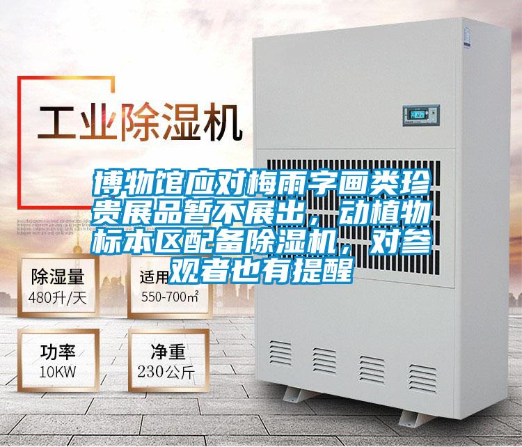 博物館應對梅雨字畫類珍貴展品暫不展出,動植物標本區配備除濕機,對參觀者也有提醒
