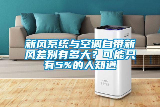 新風系統(tǒng)與空調(diào)自帶新風差別有多大？可能只有5%的人知道